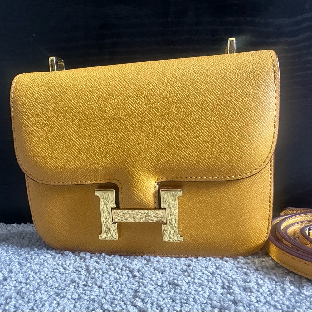 Yellow leather (no name)  Crossbody Bag
